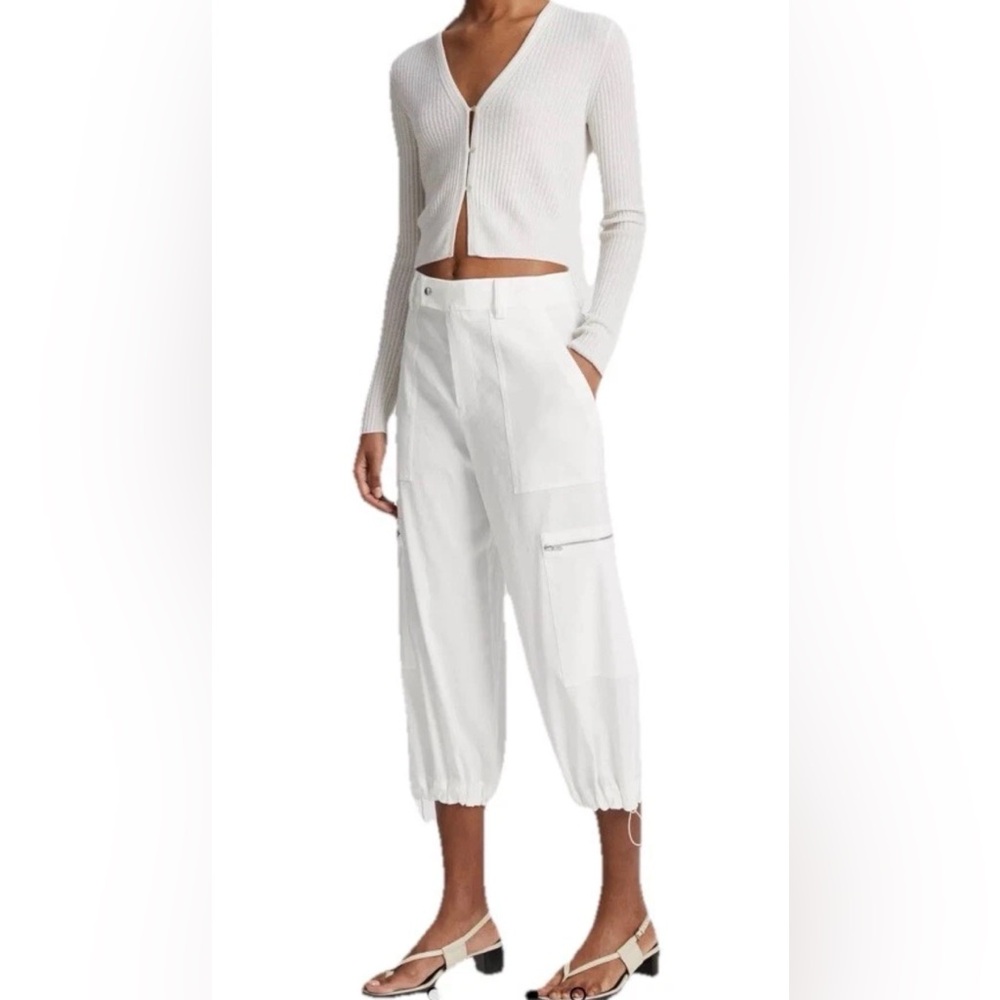Vince Cropped Parachute Pant Linen Blend Size 8